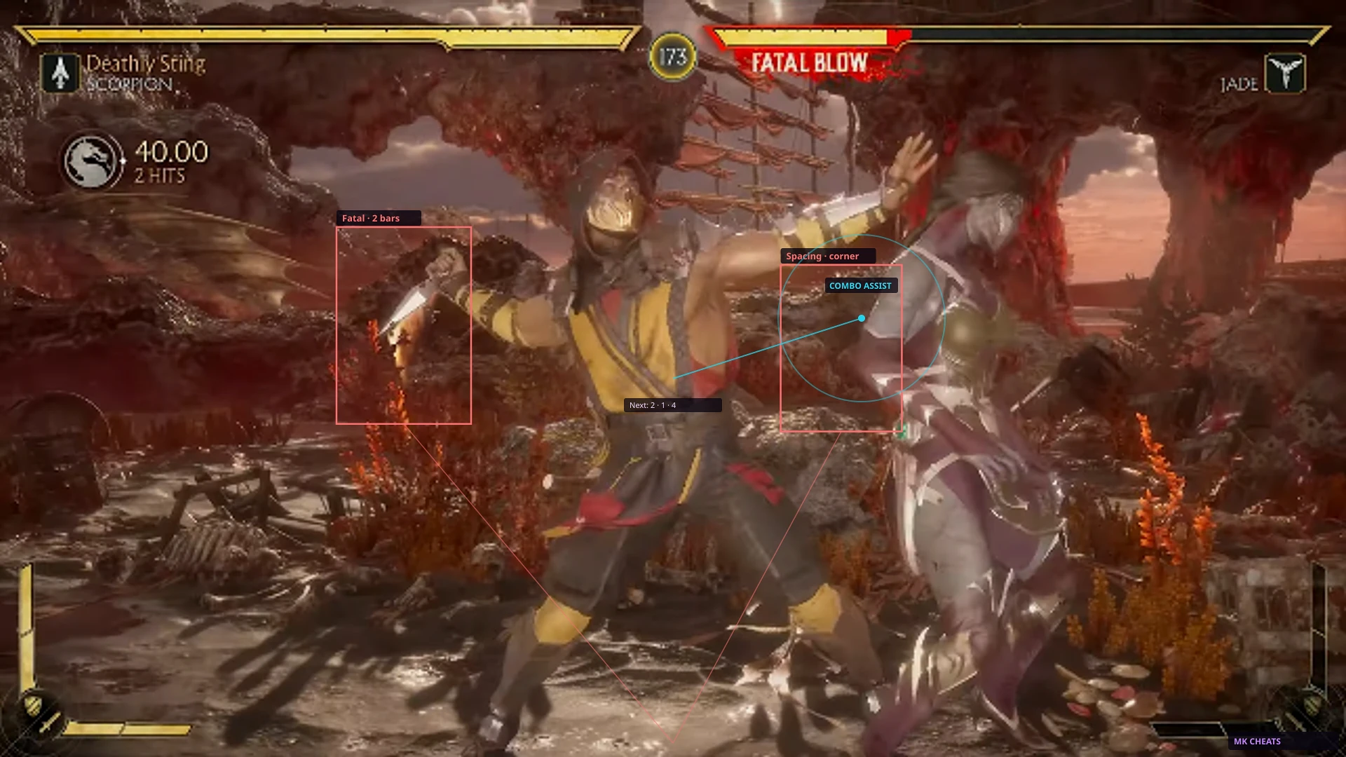 Mortal Kombat 1 frame data and fatal blow timing during a Ranked set