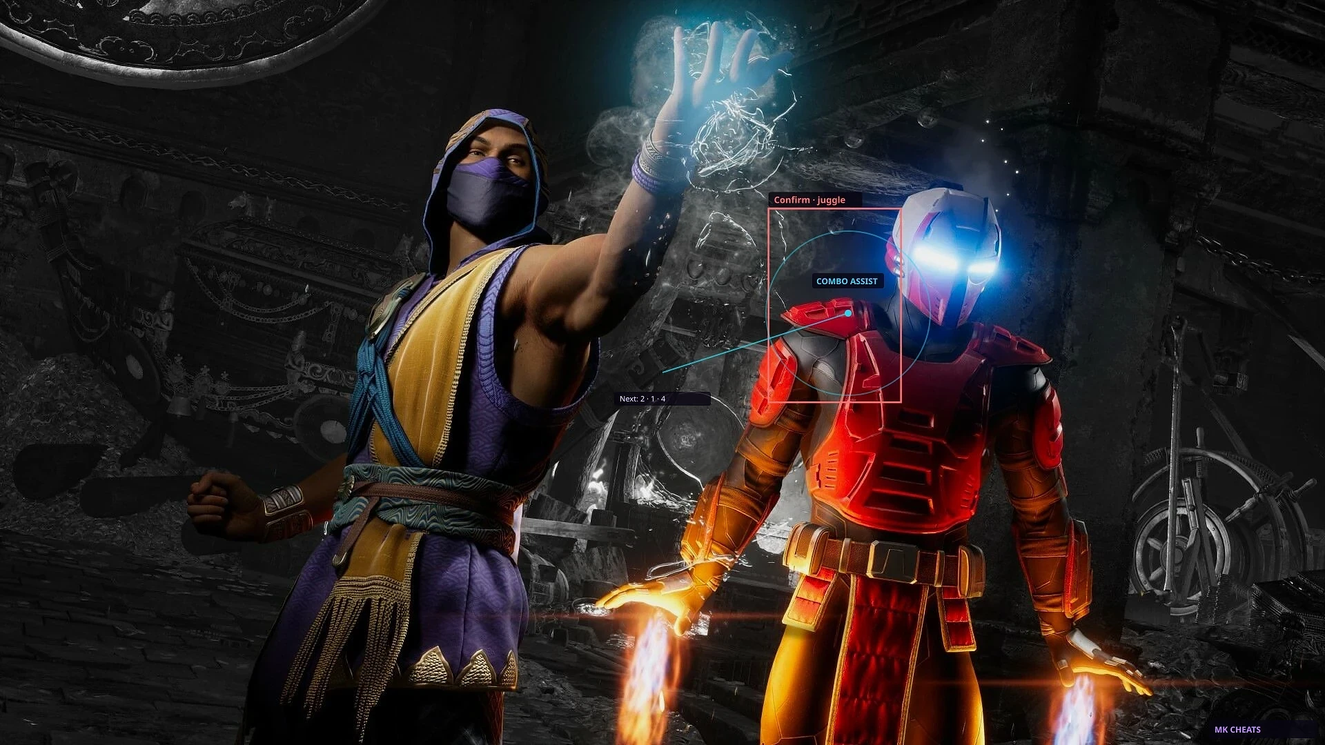 Mortal Kombat 1 combo assist overlay in Ranked